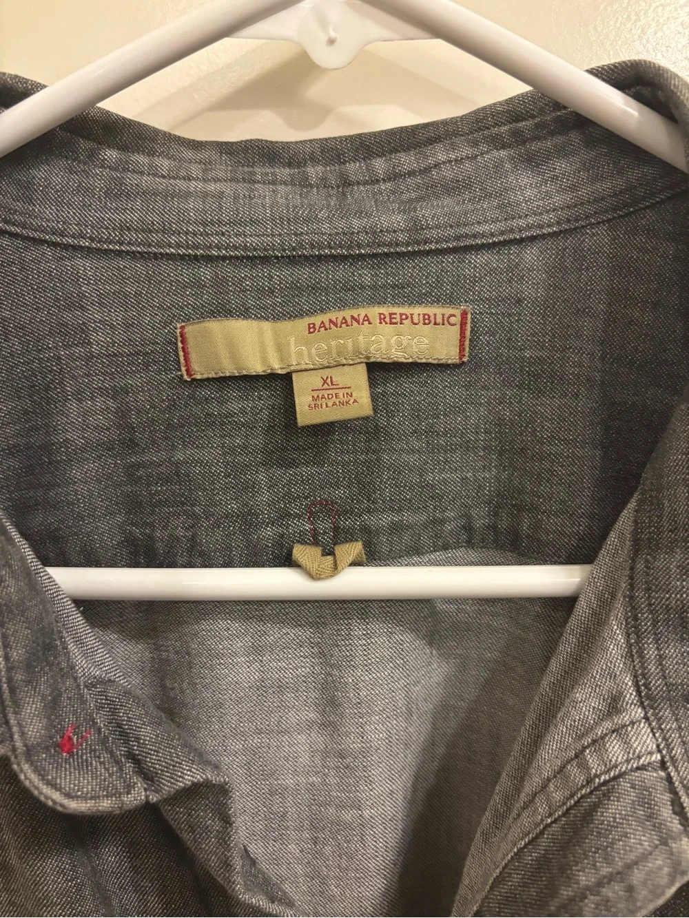 Men’s Banana Republic Heritage charcoal Grey work shirt XL